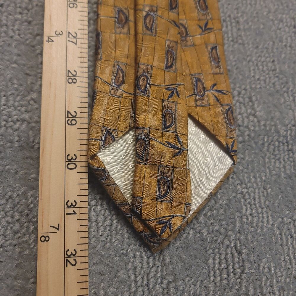 Stafford Executive Neck Tie 100% Silk  Yellow Geometric Abstract - Picture 4 of 6